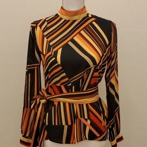 Zara Denim 1975 Retro Wrap Blouse